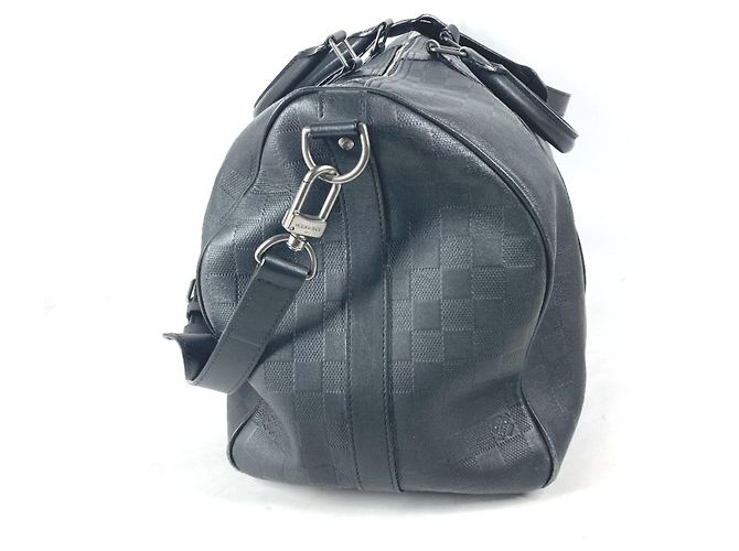 Louis Vuitton Damier Infini Keepall Bandoulière 45 Nero - vista 4