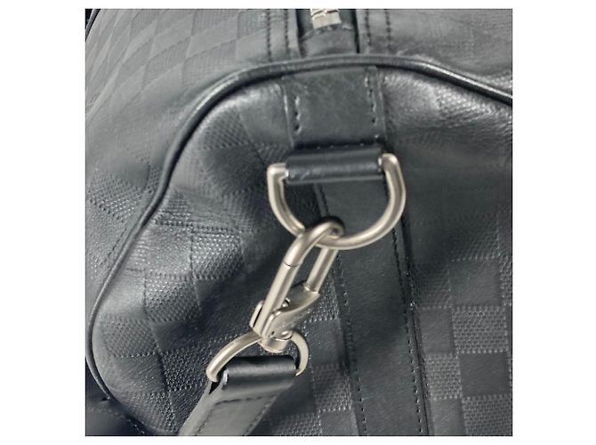 Louis Vuitton Damier Infini Keepall Bandoulière 45 Nero - vista 7