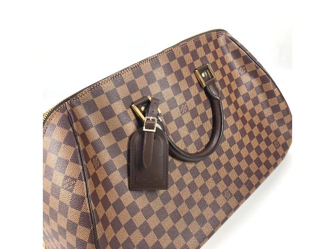 Borsa Boston in tela Damier Louis Vuitton Marrone Damier ebene - vista 12