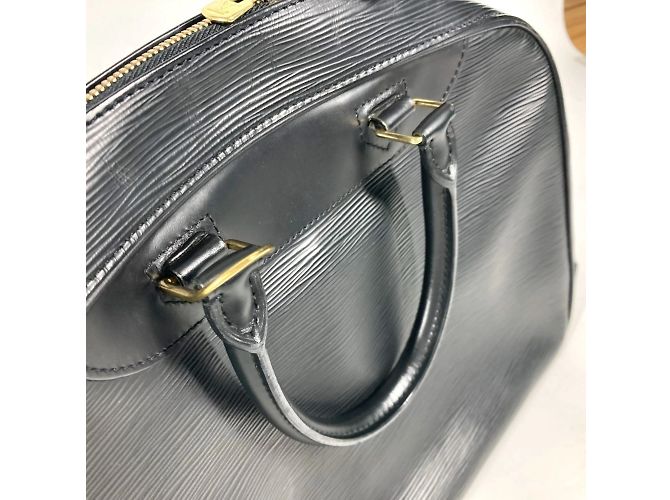 Sac à main Deauville en cuir Epi sur commande spéciale Louis Vuitton Noir - vue 10