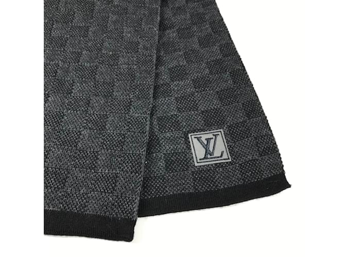 Sciarpa Petit Damier Graphite Louis Vuitton Marrone Nero - vista 13