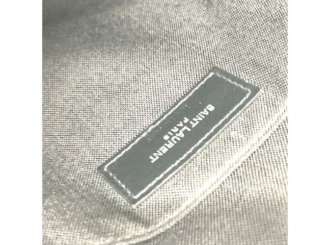 Borsa a spalla in tela e pelle nera Saint Laurent Nero - vista 15