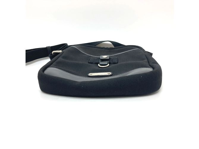 Borsa a spalla in tela e pelle nera Saint Laurent Nero - vista 4