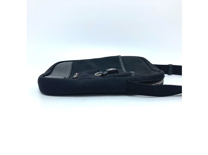 Borsa a spalla in tela e pelle nera Saint Laurent Nero - vista 5
