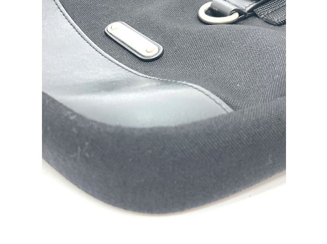 Borsa a spalla in tela e pelle nera Saint Laurent Nero - vista 6