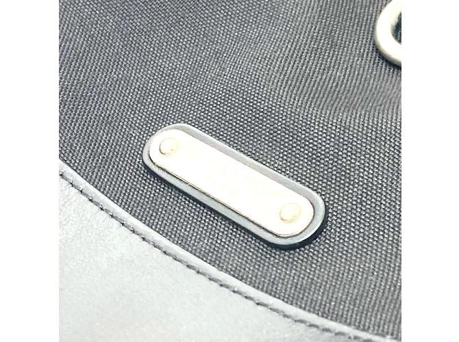 Borsa a spalla in tela e pelle nera Saint Laurent Nero - vista 7