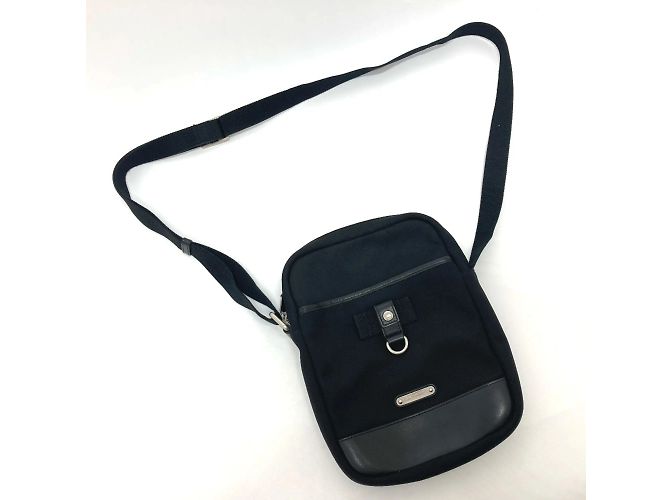Borsa a spalla in tela e pelle nera Saint Laurent Nero - vista 8