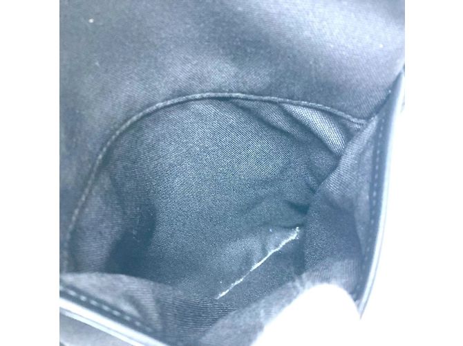 Borsa a spalla in tela e pelle nera Saint Laurent Nero - vista 9