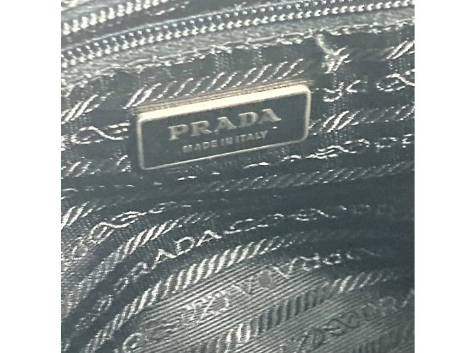 Prada Bicolor-Dreieckslogo-Plattentasche Rot Beige - Ansicht 15