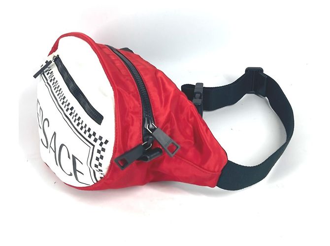 Borsa a spalla incrociata Versace Bianco Rosso - vista 3