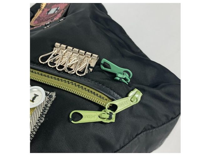 Tote Borsa a spalla ricamata con fiori Prada Nero Multicolore - vista 6