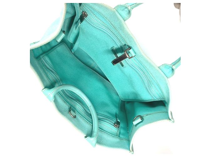 Tiffany & Co. Blaue Canvas-Handtasche - Ansicht 11