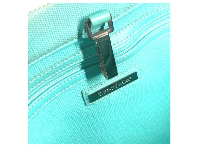Tiffany & Co. Blaue Canvas-Handtasche - Ansicht 12