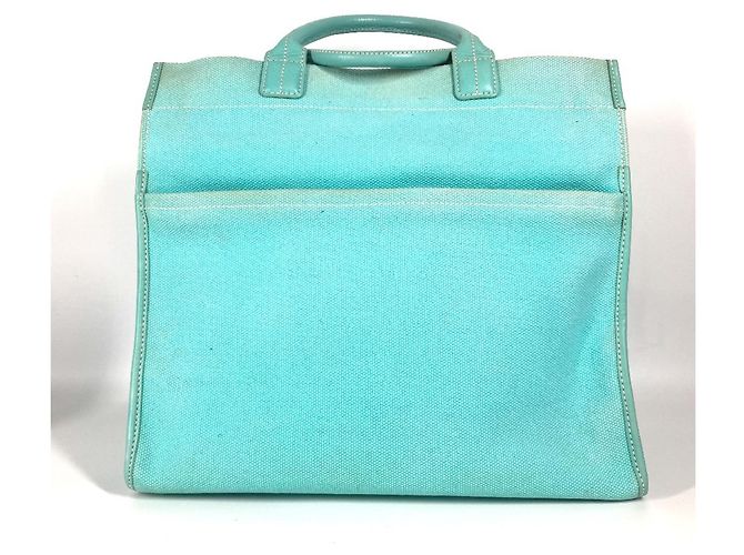 Tiffany & Co. Blaue Canvas-Handtasche - Ansicht 2
