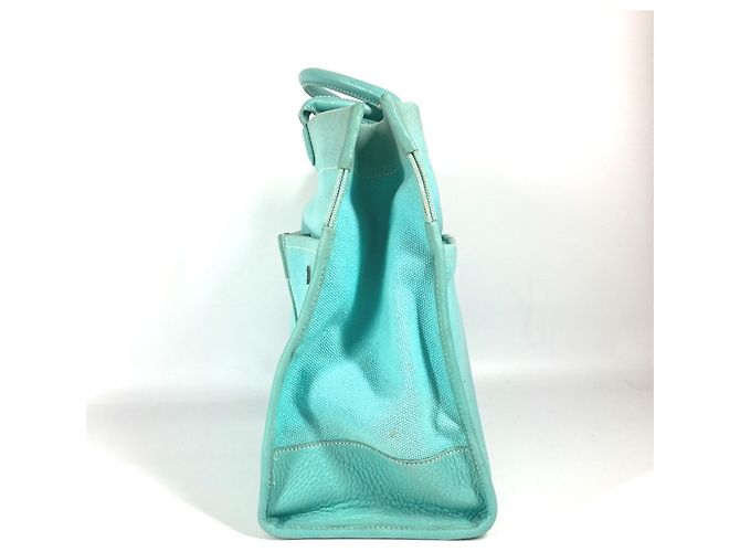 Tiffany & Co. Blaue Canvas-Handtasche - Ansicht 4