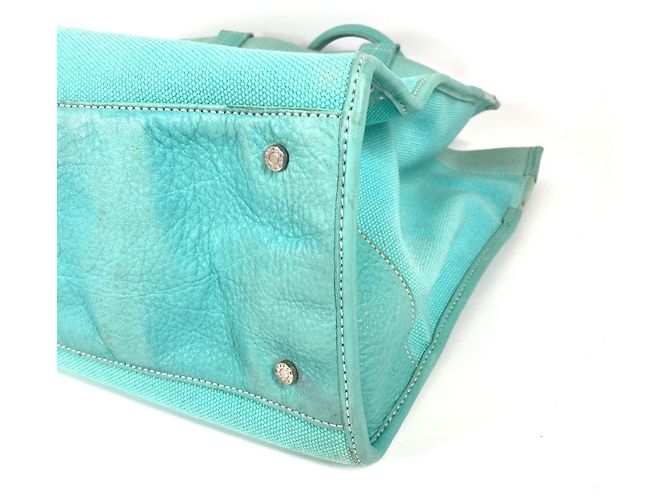 Tiffany & Co. Blaue Canvas-Handtasche - Ansicht 7