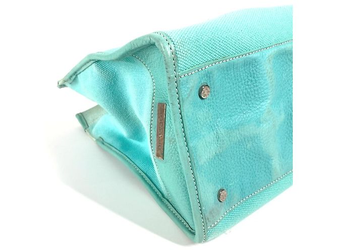 Tiffany & Co. Blaue Canvas-Handtasche - Ansicht 8