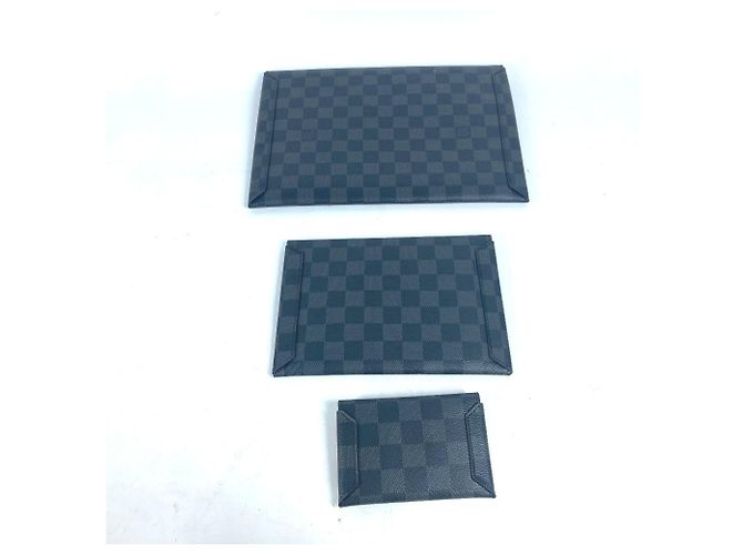 Set di borse Louis Vuitton Damier Graphite Alpha Triple Pouch Nero - vista 12
