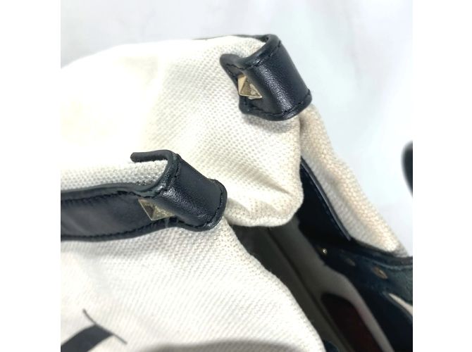 Valentino Canvas Schultertasche Schwarz Weiß - Ansicht 11