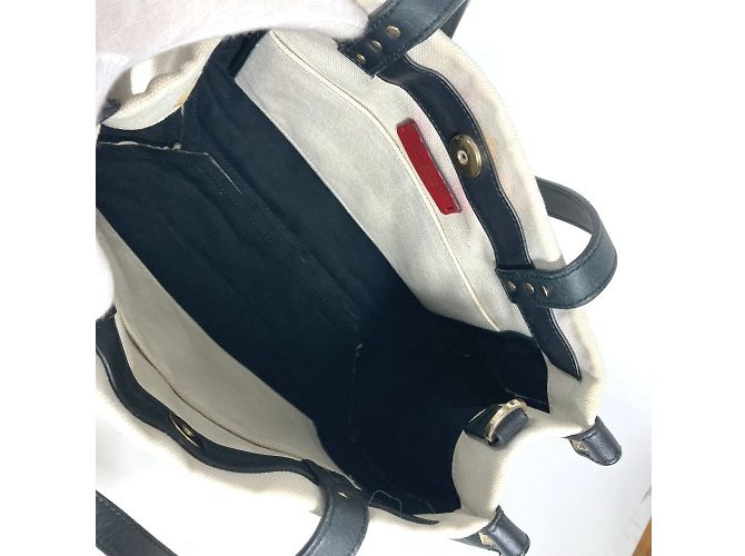 Valentino Canvas Schultertasche Schwarz Weiß - Ansicht 13
