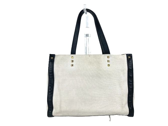 Valentino Canvas Schultertasche Schwarz Weiß - Ansicht 2