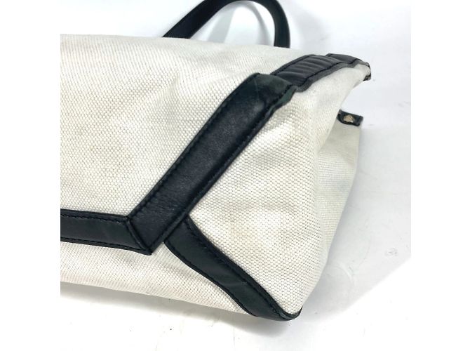 Valentino Canvas Schultertasche Schwarz Weiß - Ansicht 6