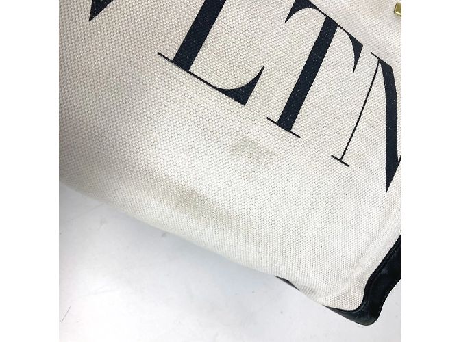 Valentino Canvas Schultertasche Schwarz Weiß - Ansicht 9