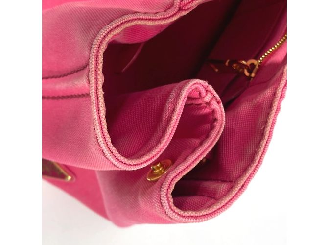 Tote Prada 1BG642 Borsa M Logo Canapa Rosa - vista 11