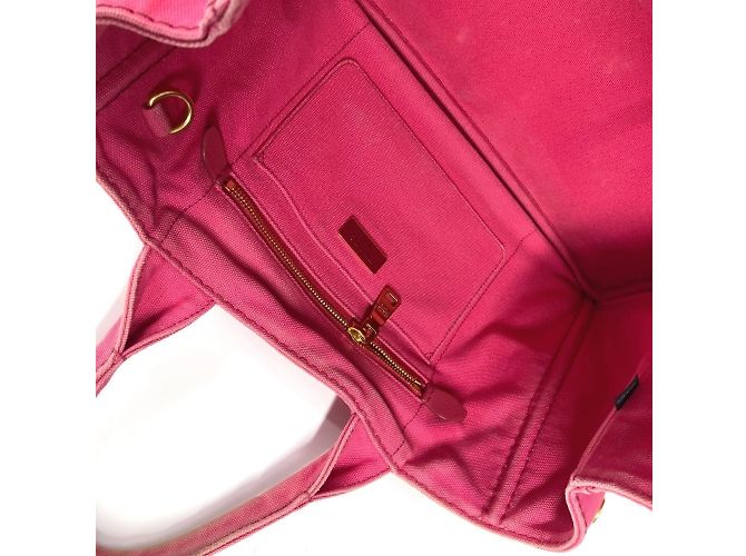 Tote Prada 1BG642 Borsa M Logo Canapa Rosa - vista 13