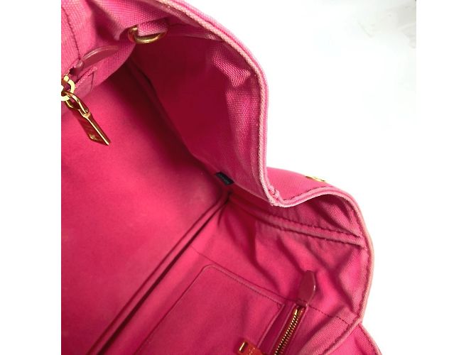 Tote Prada 1BG642 Borsa M Logo Canapa Rosa - vista 14