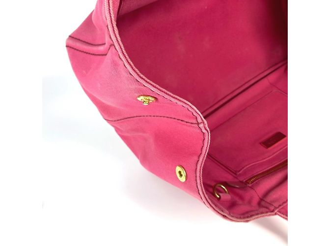 Tote Prada 1BG642 Borsa M Logo Canapa Rosa - vista 15