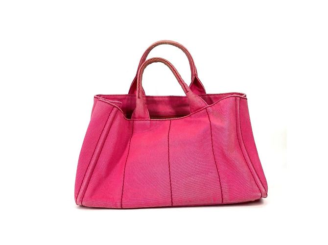 Tote Prada 1BG642 Borsa M Logo Canapa Rosa - vista 2