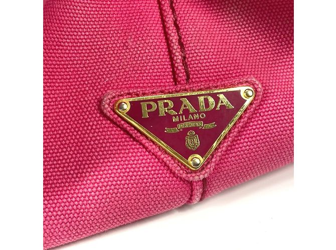 Tote Prada 1BG642 Borsa M Logo Canapa Rosa - vista 8
