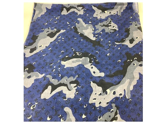 Stola Camouflage Monogram Louis Vuitton Blu - vista 3