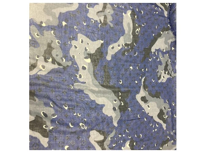 Stola Camouflage Monogram Louis Vuitton Blu - vista 4