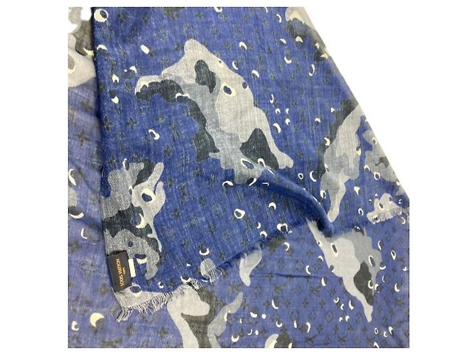 Stola Camouflage Monogram Louis Vuitton Blu - vista 6