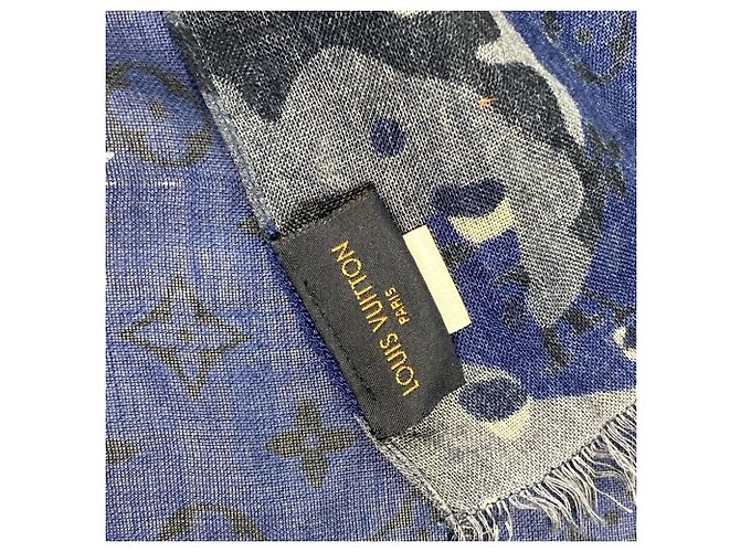 Stola Camouflage Monogram Louis Vuitton Blu - vista 7