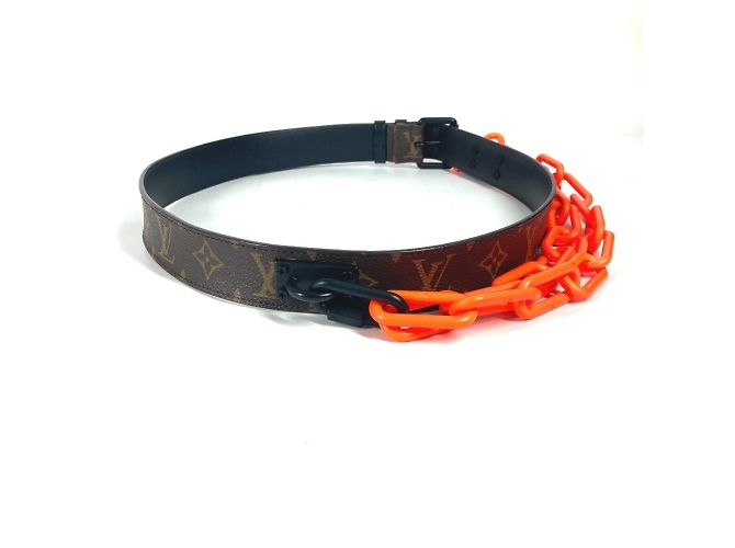 Cintura a Catena Santur Signature Monogram Louis Vuitton Marrone Arancione - vista 2