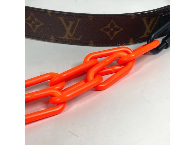 Cintura a Catena Santur Signature Monogram Louis Vuitton Marrone Arancione - vista 7