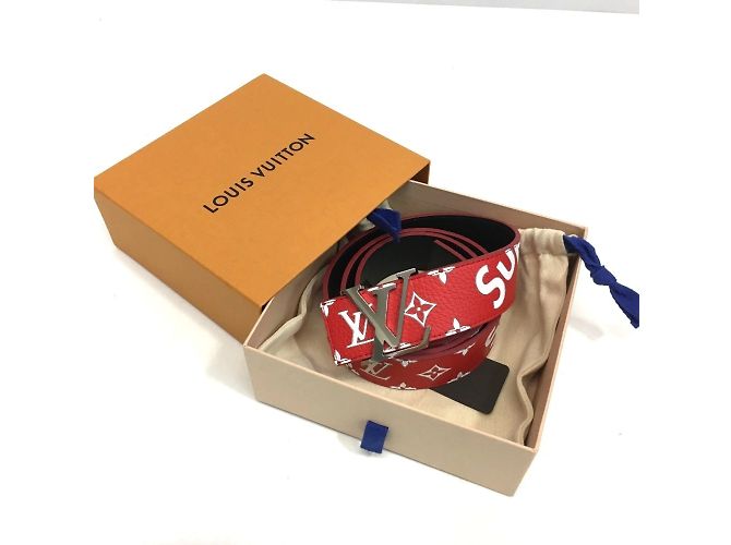 Monogramm Santur Gürtel Louis Vuitton x Supreme Rot - Ansicht 6