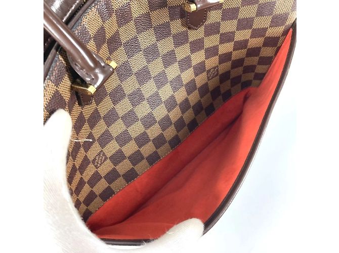 Horizontale Damier Saria Tasche von Louis Vuitton Braun Damier ebene - Ansicht 17
