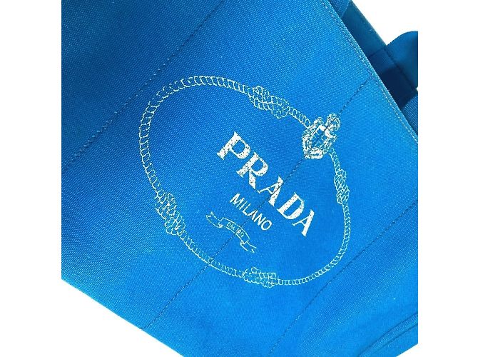 Tote Bolso Logo Canapa de Prada Blanco Azul - vista 11