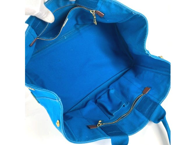 Tote Bolso Logo Canapa de Prada Blanco Azul - vista 12