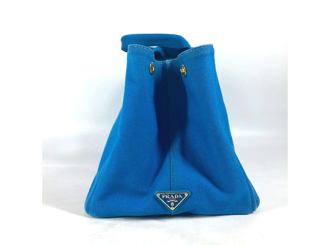 Tote Bolso Logo Canapa de Prada Blanco Azul - vista 3