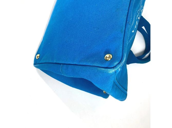 Tote Bolso Logo Canapa de Prada Blanco Azul - vista 6