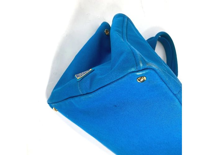 Tote Bolso Logo Canapa de Prada Blanco Azul - vista 7