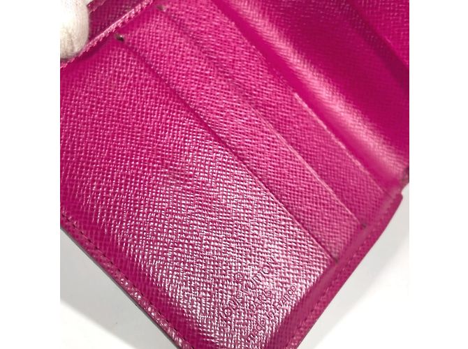 Billetera compacta con cremallera perforada Monogram Louis Vuitton Castaño Rosa Fucsia - vista 15