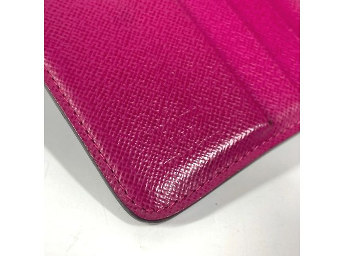 Billetera compacta con cremallera perforada Monogram Louis Vuitton Castaño Rosa Fucsia - vista 16