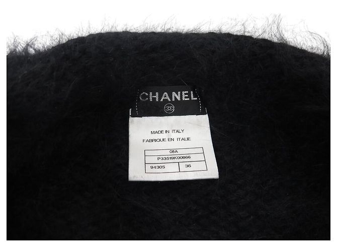 NEUES CHANEL-SWEATER MIT REISSVERSCHLUSS P33519 AUS SCHWARZER ANGORAWOLLE GRÖSSE 36 SCHWARZER SWEATER - Ansicht 4