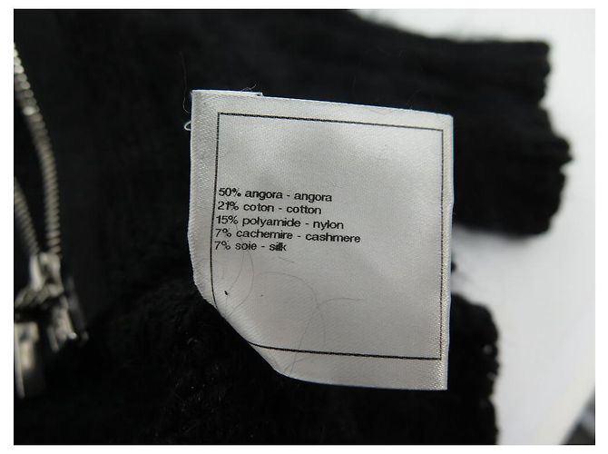 NEUES CHANEL-SWEATER MIT REISSVERSCHLUSS P33519 AUS SCHWARZER ANGORAWOLLE GRÖSSE 36 SCHWARZER SWEATER - Ansicht 8